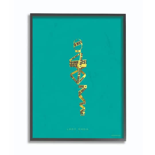 Stupell Industries Lady Gaga Minimalist Illustration Black Framed Wall Art